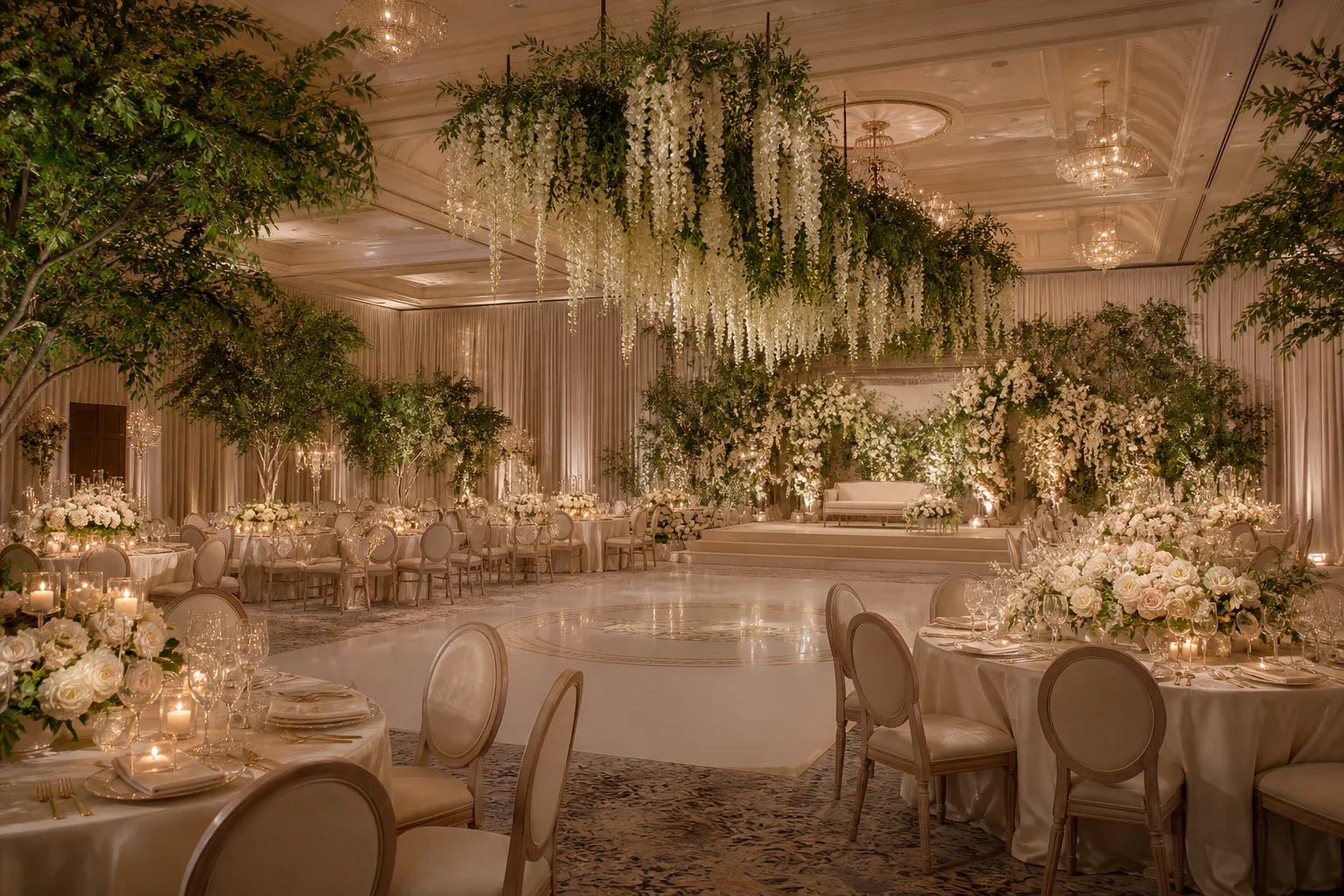 Decorated banquet venue